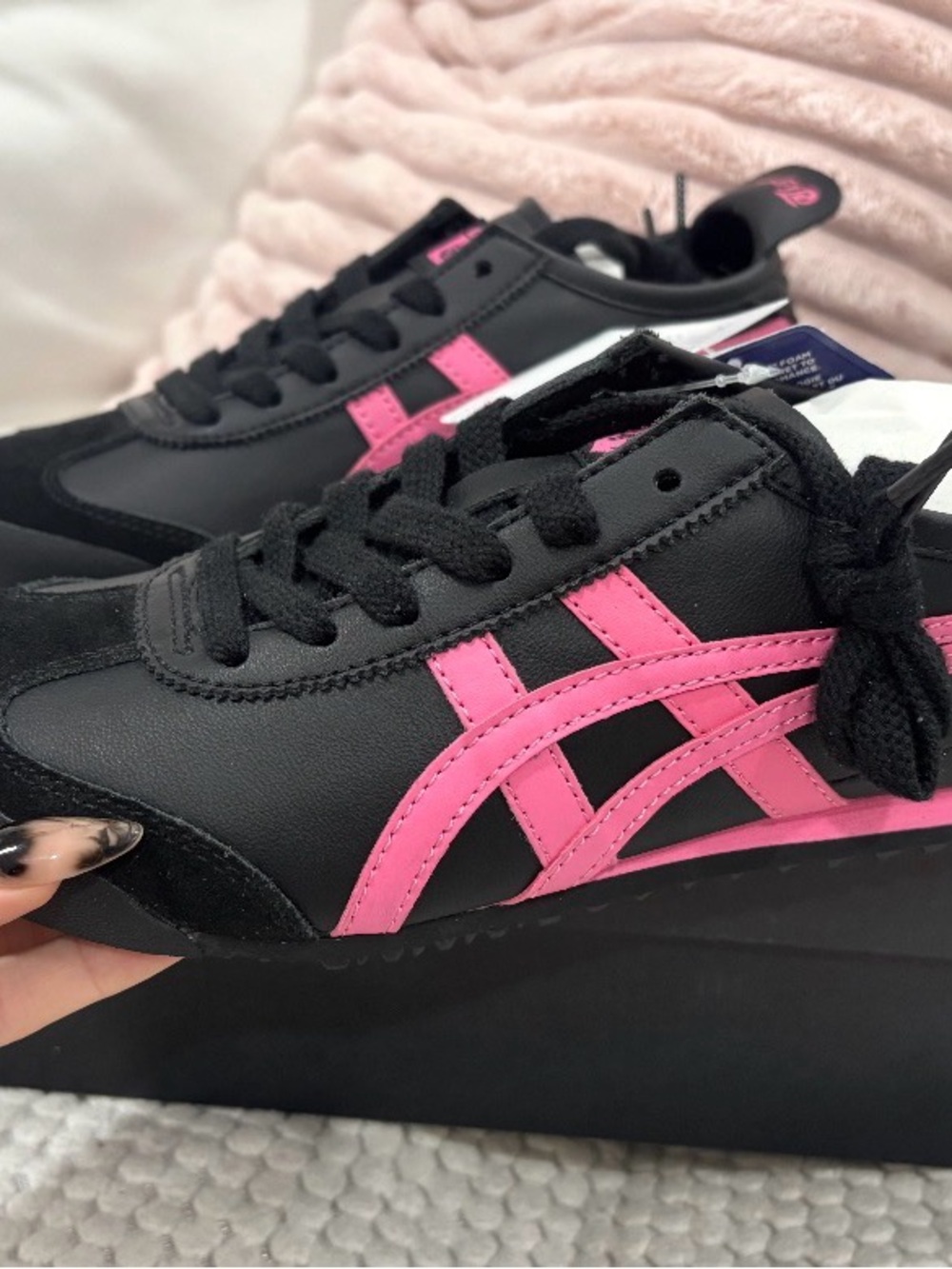 Onitsuka Tiger by Asics Black and Pink Women's Sneaker